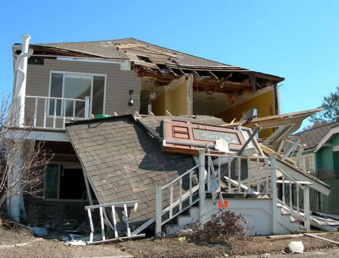 damaged home from a hurricane
